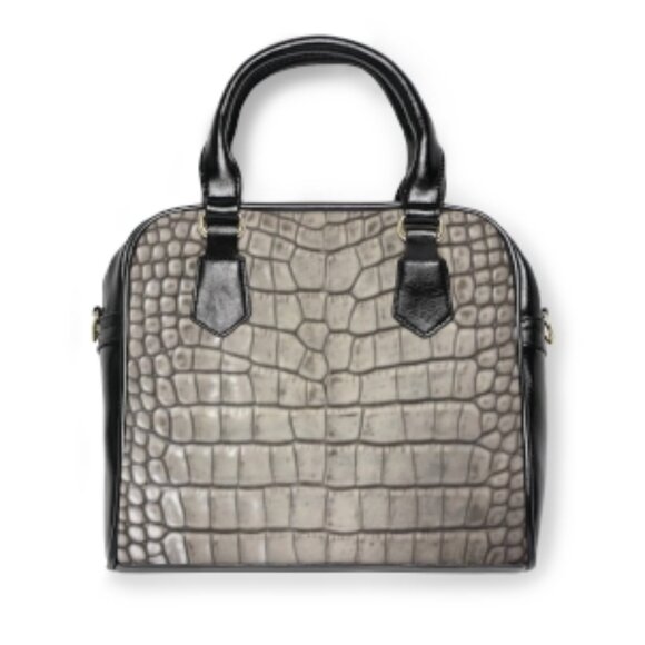 Alligator (Grey) Shoulder Handbag - Picture 2 of 2
